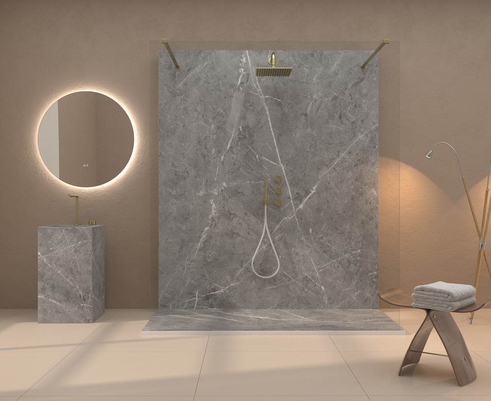 Panel de revestimiento para pared de baño MSCOMPACT efecto mármol CALATORA - Imagen 2