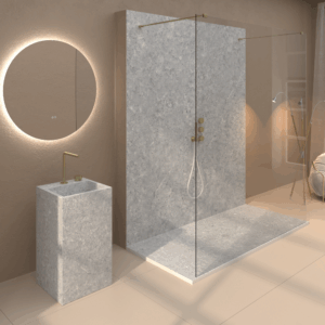 Panel de revestimiento para pared de baño MSCOMPACT efecto mármol CYNTIA