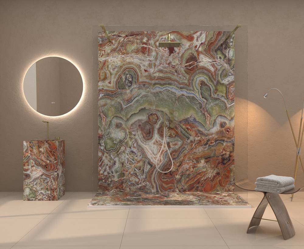 Panel de revestimiento para pared de baño MSCOMPACT efecto mármol THASOS - Imagen 2