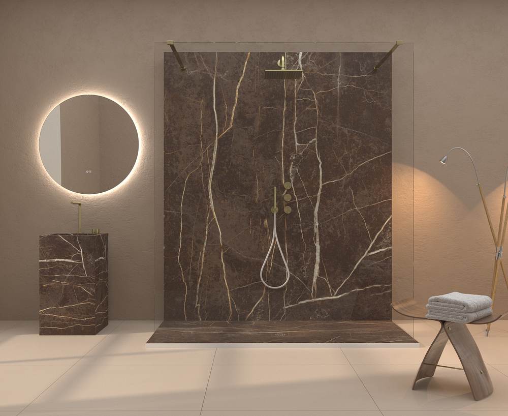 Panel de revestimiento para pared de baño MSCOMPACT efecto mármol TRANCO - Imagen 2