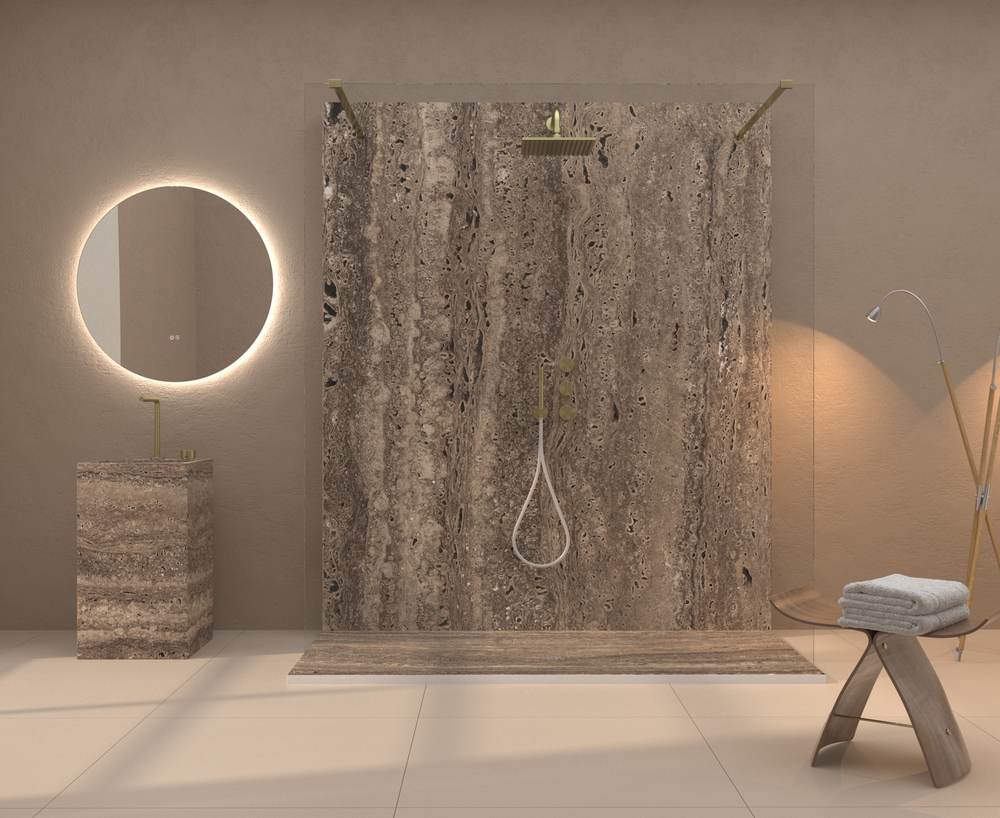 Panel de revestimiento para pared de baño MSCOMPACT efecto mármol VOLAKA - Imagen 2