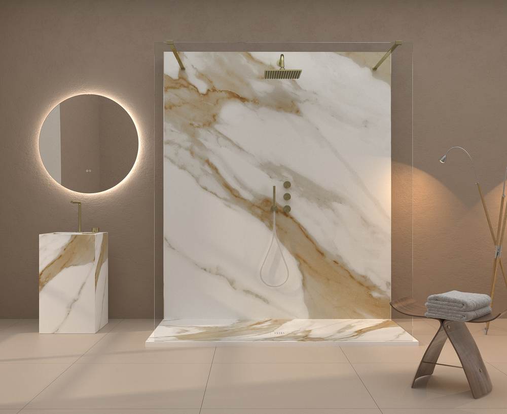 Panel de revestimiento para pared de baño MSCOMPACT efecto mármol ZARES - Imagen 2