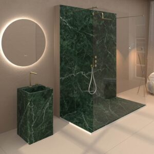 Panel de revestimiento para pared de baño MSCOMPACT efecto mármol GUATAMELA