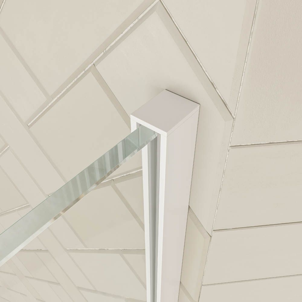 Mampara de ducha rectangular VERONA apertura frontal 1 fijo-1 puerta corredera con ruedas inferiores + 1 fijo acabado BLANCO MATE - Imagen 6