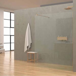 Fijo de ducha mampara ZEN perfil COBRE MATE - Vidrio 10 MM con tratamiento anti-cal incluido