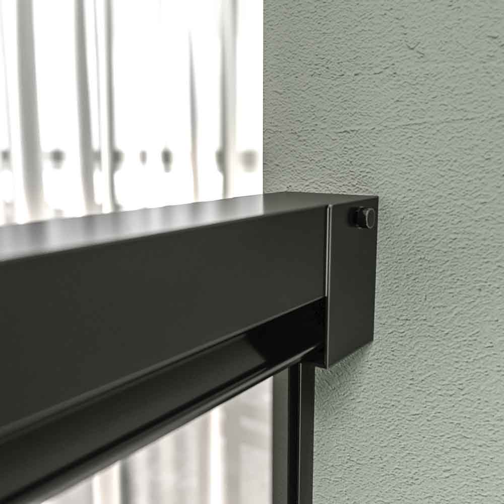 Mampara de ducha TECH STEEL frontal 1 fijo - 1 puerta corredera Parsol Gris - Acero Inoxidable NEGRO MATE - Imagen 2