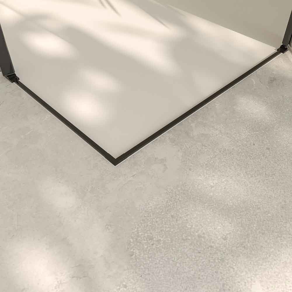 Mampara de ducha rectangular OPEN 2 fijos - 2 puertas abatibles a medida NEGRO MATE - Imagen 6