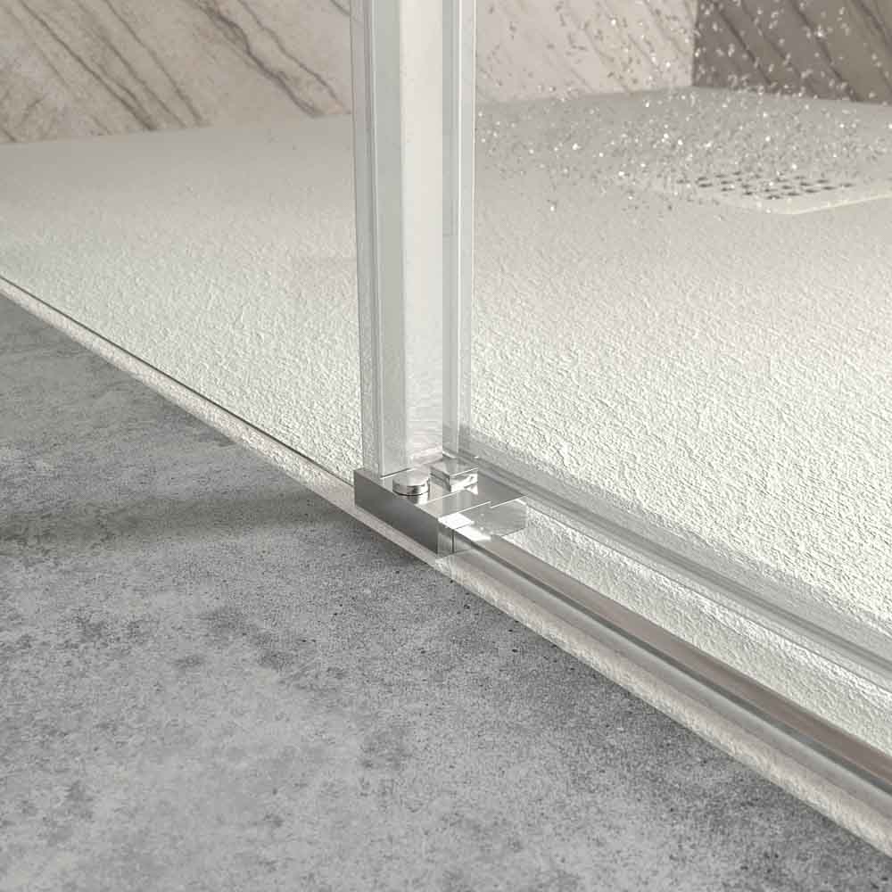 Mampara de ducha NEXO frontal 1 fijo - 1 puerta corredera perfil MINIMALISTA Cromo brillo - Imagen 7