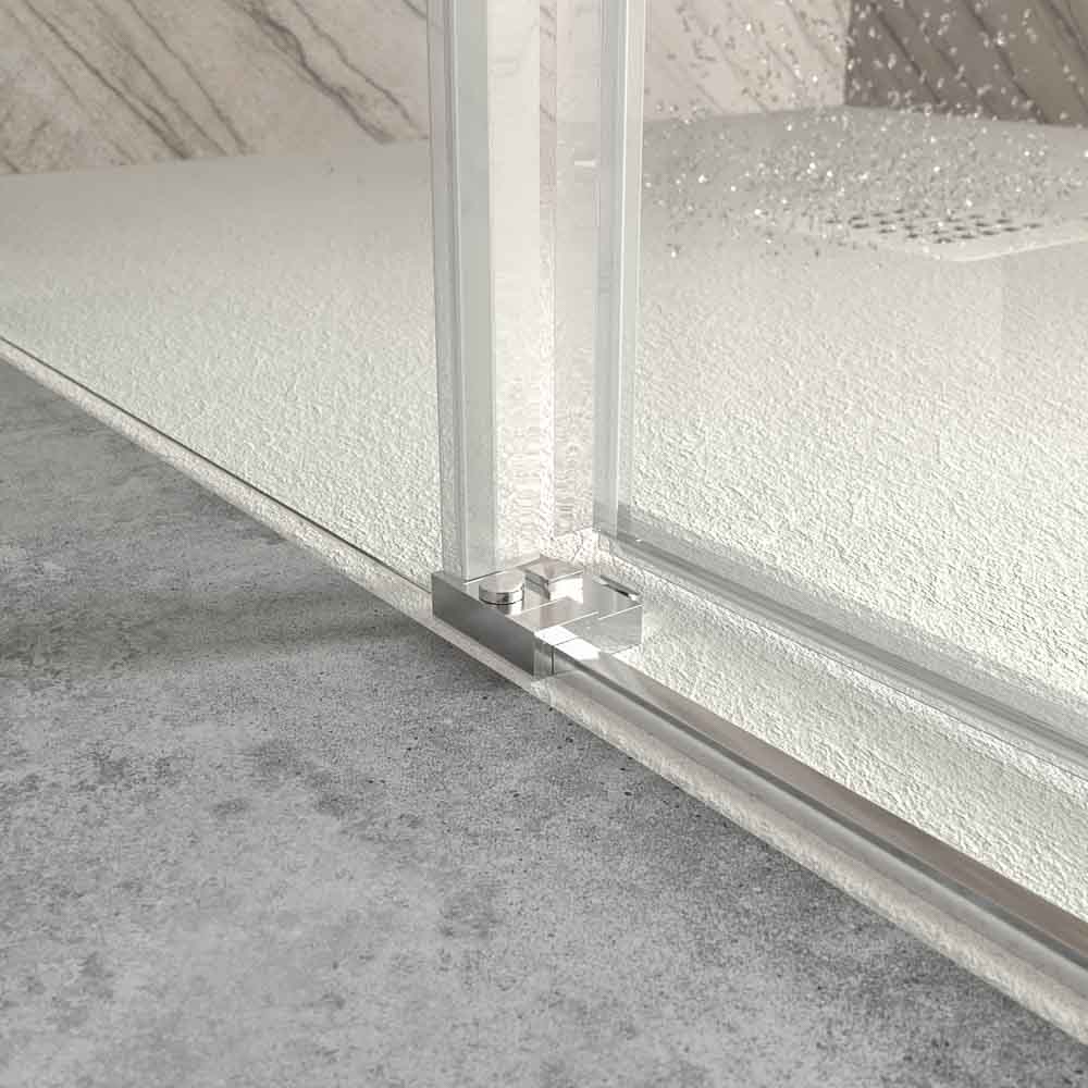Mampara de ducha NEXO frontal 1 fijo - 1 puerta corredera perfil MINIMALISTA Cromo brillo - Imagen 2