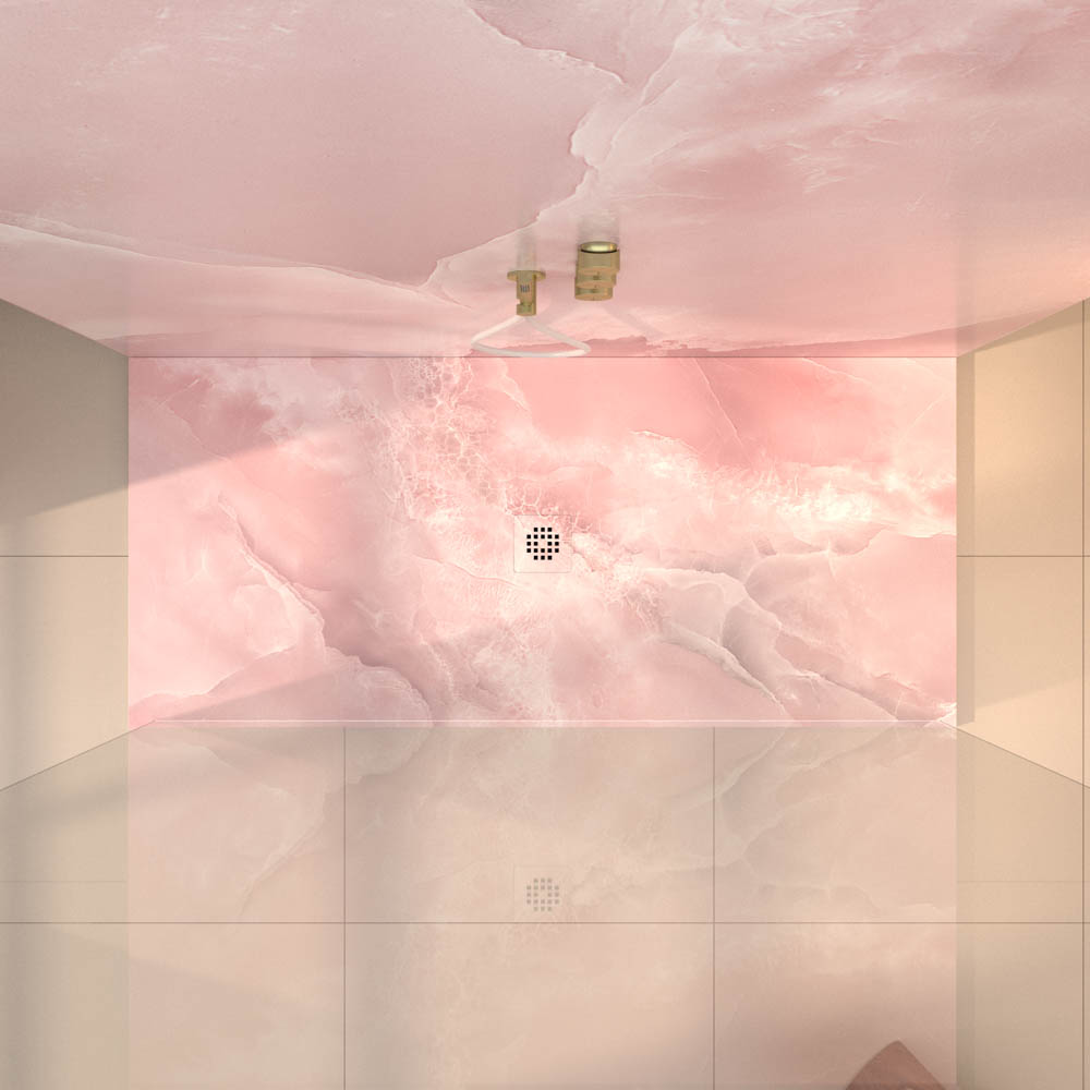 Panel de revestimiento para pared de baño MSCOMPACT efecto mármol ROSATO - Imagen 3