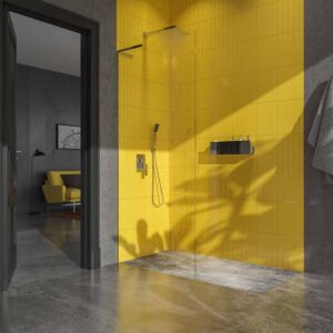 Fijo de ducha mampara ZEN  sin brazo de seguridad - Vidrio 8 MM con tratamiento anti-cal incluido ACERO INOX