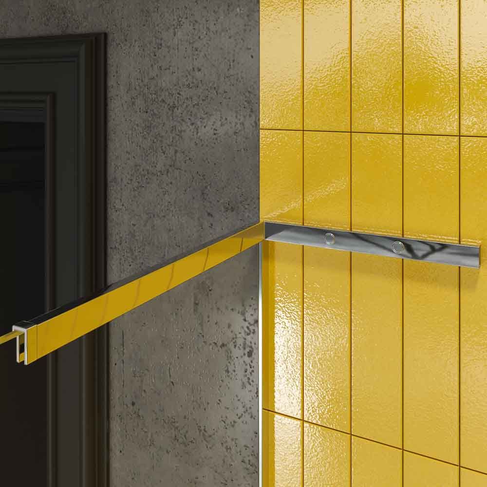 Fijo de ducha mampara ZEN sin brazo de seguridad - Vidrio 8 MM con tratamiento anti-cal incluido ACERO INOX - Imagen 3