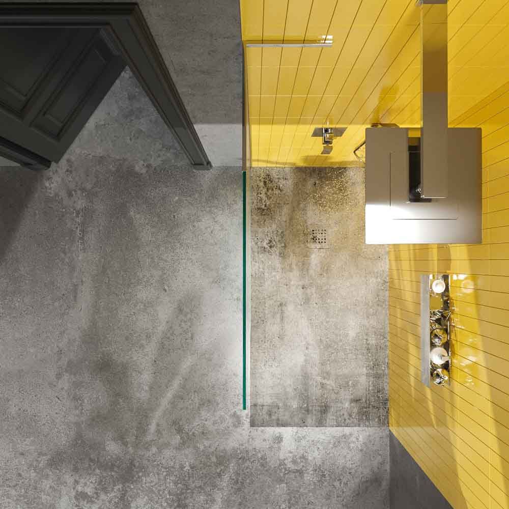 Fijo de ducha mampara ZEN sin brazo de seguridad - Vidrio 8 MM con tratamiento anti-cal incluido ACERO INOX - Imagen 2