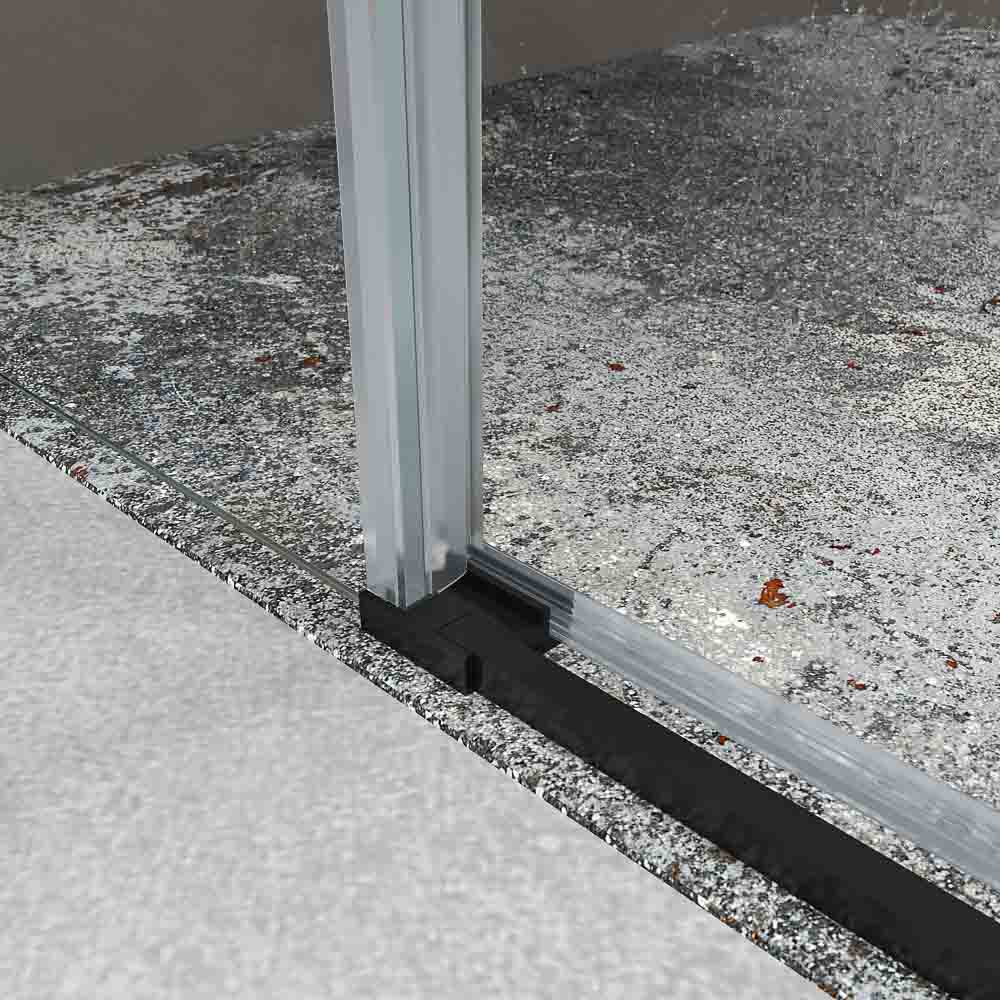 Mampara de ducha frontal BASIC 2 fijos -2 puertas correderas. Sin perfil inferior. Con tratamiento anti-cal . Acabado NEGRO MATE - Imagen 5