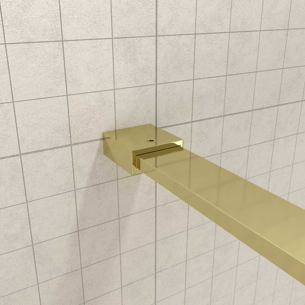 Mampara de ducha fija + abatible ZEN - Vidrio 8 mm + 6 mm - ORO MATE - Imagen 4