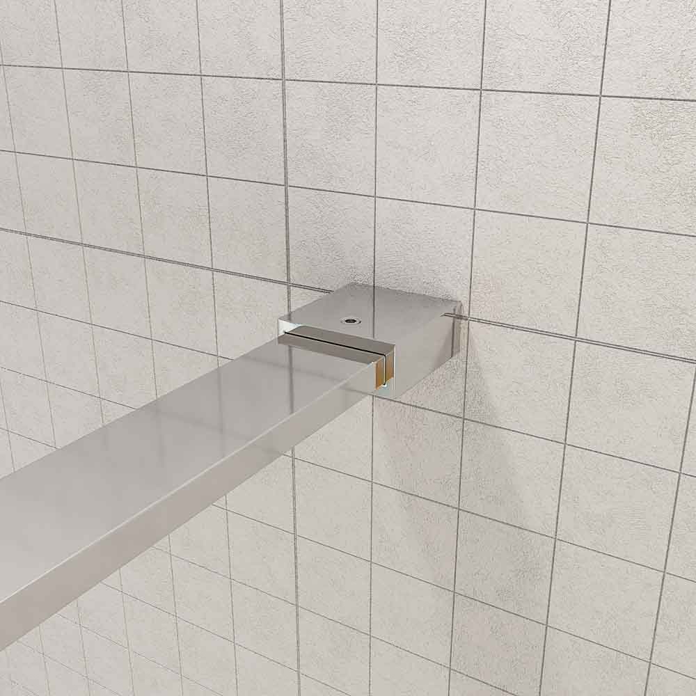 Mampara de ducha fija y abatible ZEN. Vidrio 8 mm más 6 mm. Cromo brillo - Imagen 6