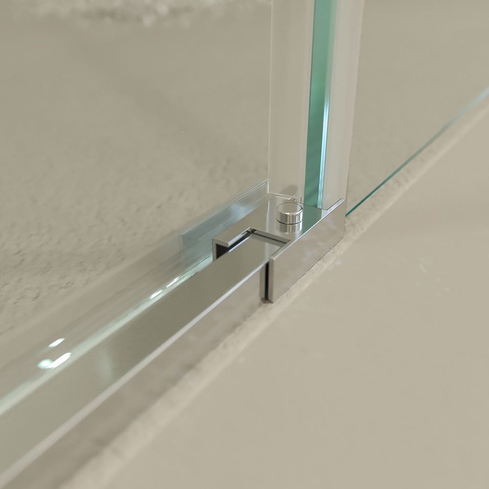 Mampara de ducha PETRA frontal 1 fijo - 1 puerta corredera vidrio 6 mm . Acero inoxidable - Imagen 5