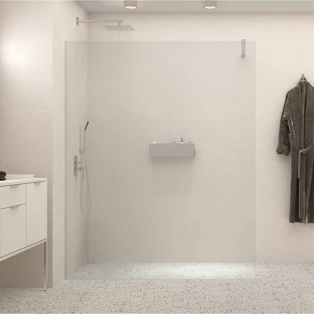 Fijo de ducha mampara ZEN perfil acero inoxidable - Vidrio 10 MM con tratamiento anti-cal incluido