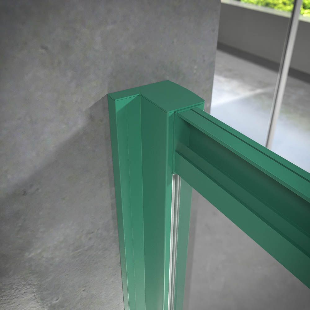 Mampara de ducha frontal NORMA 1 fijo -1 puerta corredera. Acabado VERDE PATINA - Imagen 3