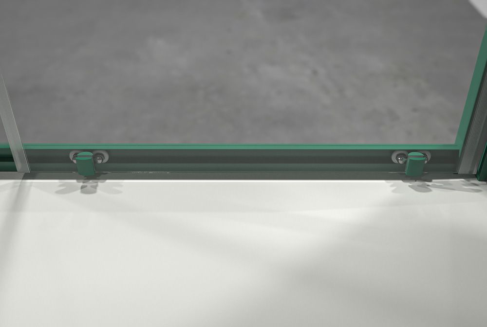 Mampara de ducha frontal NORMA 1 fijo -1 puerta corredera. Acabado VERDE PATINA - Imagen 6