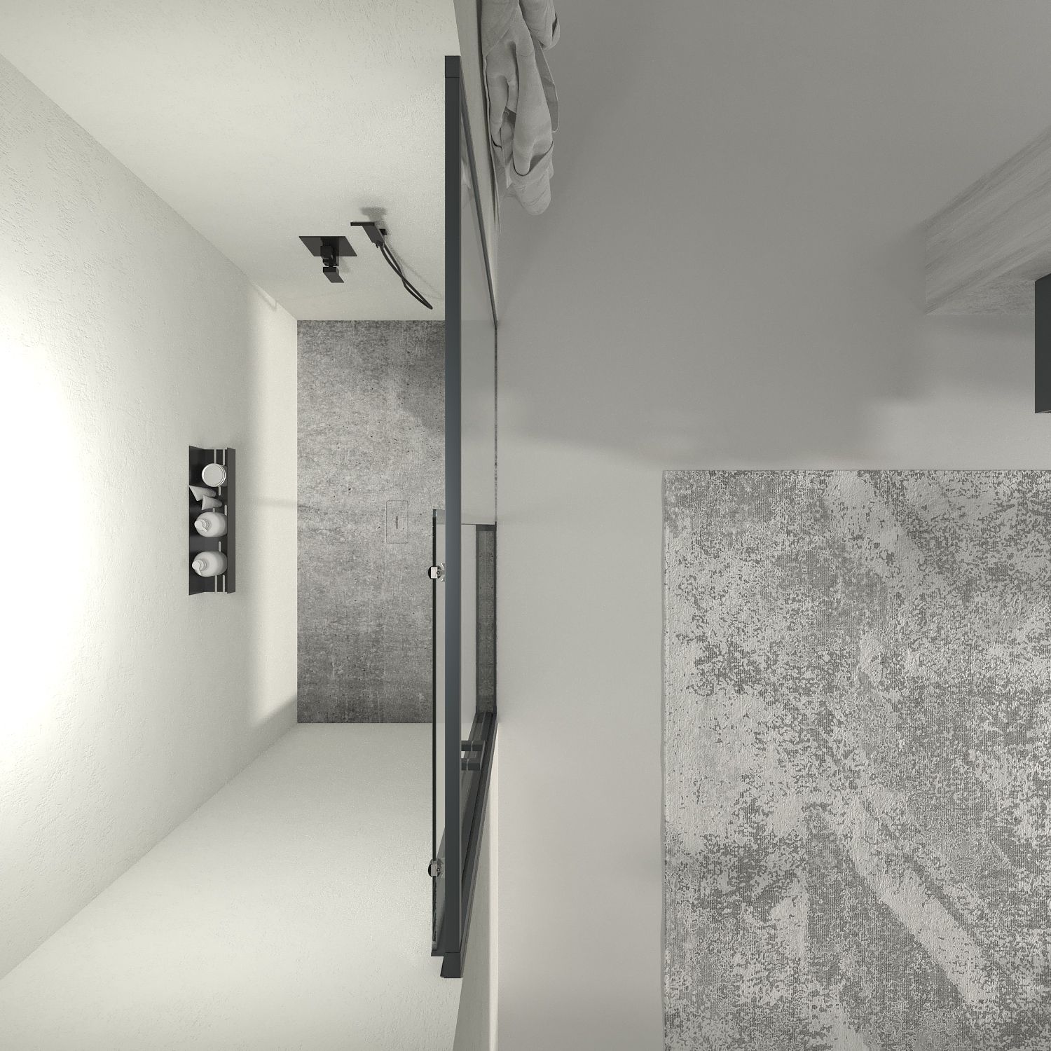 Mampara de ducha frontal LINEA1 fijo -1 puerta corredera. Sin perfil inferior. Acabado GRAFITO - Imagen 5
