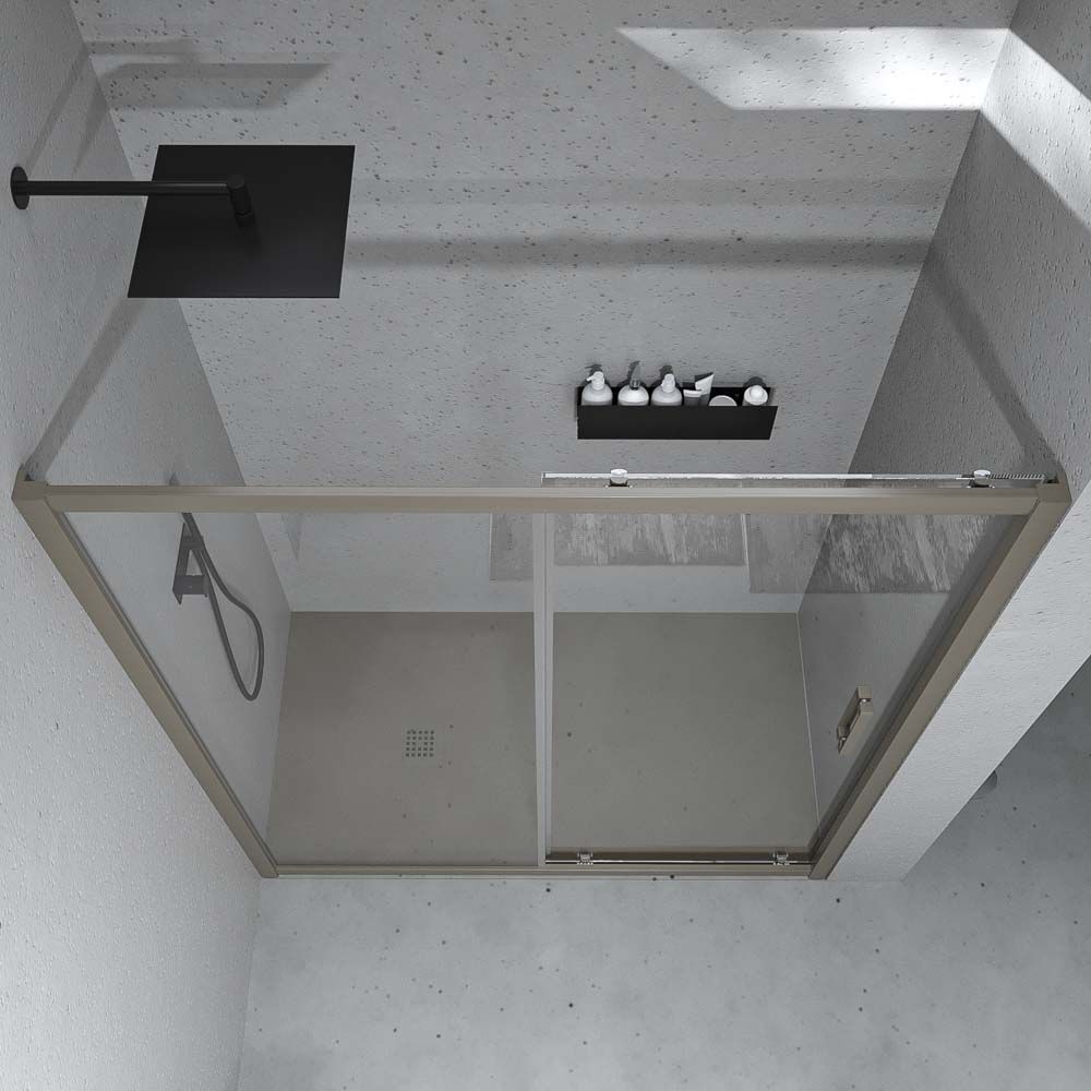 Mampara de ducha frontal NORMA 1 fijo -1 puerta corredera. Acabado GRIS CUARZO - Imagen 7