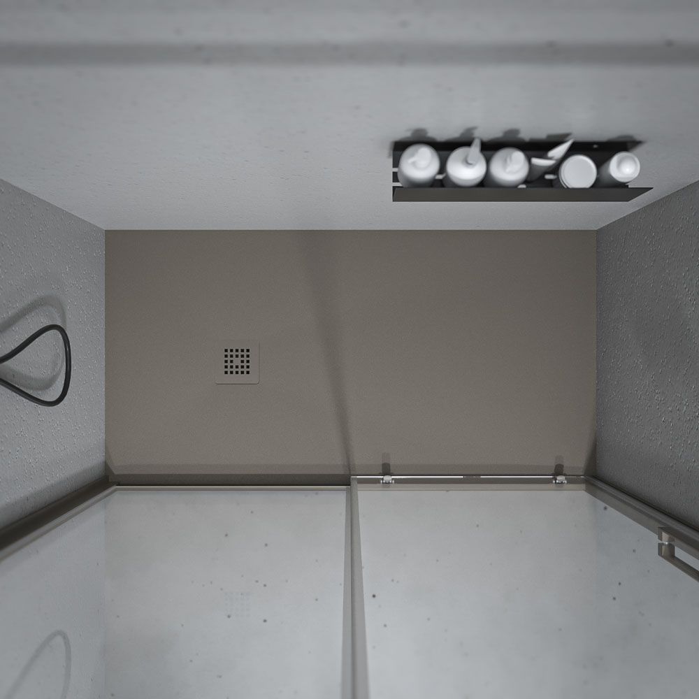 Mampara de ducha frontal NORMA 1 fijo -1 puerta corredera. Acabado GRIS CUARZO - Imagen 6