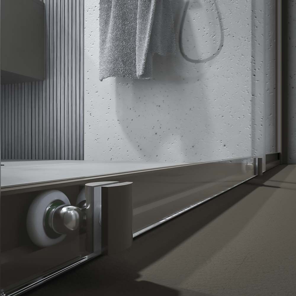 Mampara de ducha frontal NORMA 1 fijo -1 puerta corredera. Acabado GRIS CUARZO - Imagen 5