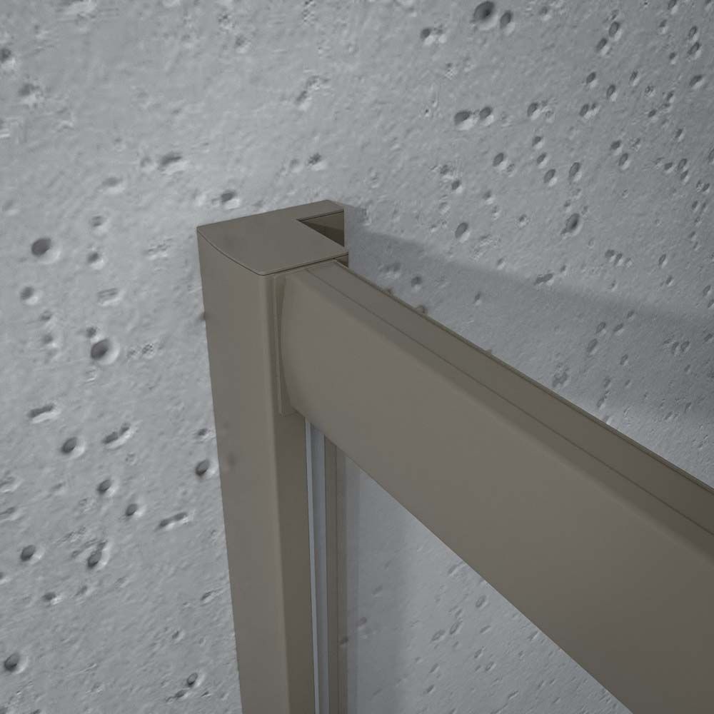 Mampara de ducha frontal NORMA 1 fijo -1 puerta corredera. Acabado GRIS CUARZO - Imagen 4