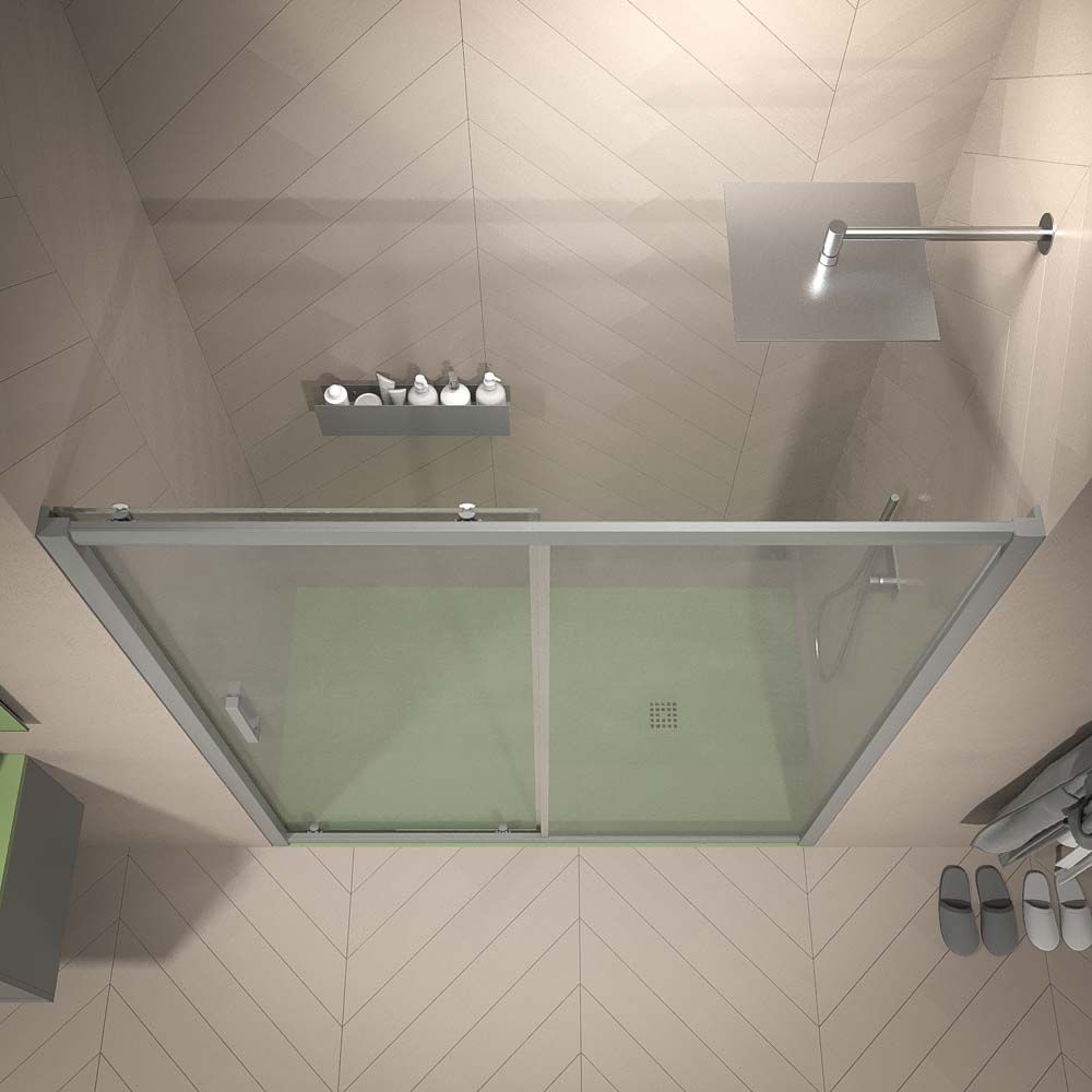 Mampara de ducha frontal NORMA 1 fijo -1 puerta corredera. Acabado GRIS POLVO - Imagen 6