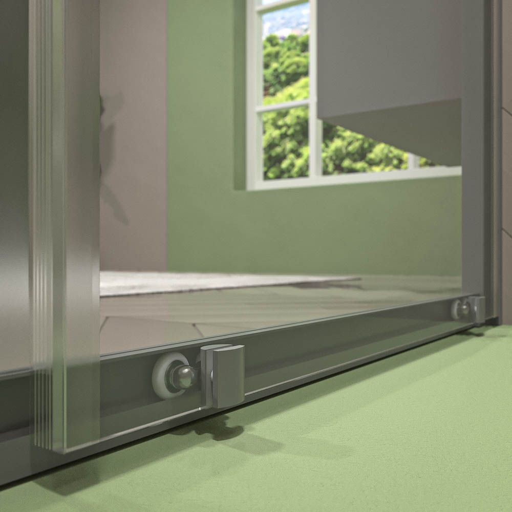 Mampara de ducha frontal NORMA 1 fijo -1 puerta corredera. Acabado GRIS POLVO - Imagen 5