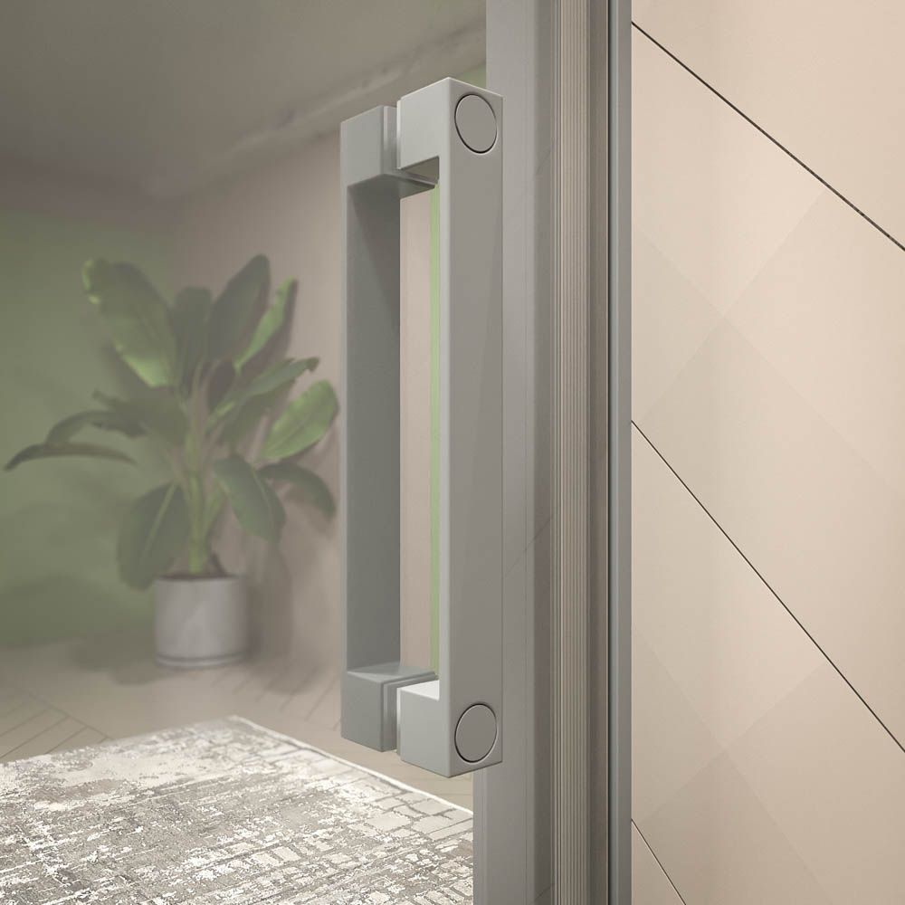 Mampara de ducha frontal NORMA 1 fijo -1 puerta corredera. Acabado GRIS POLVO - Imagen 2