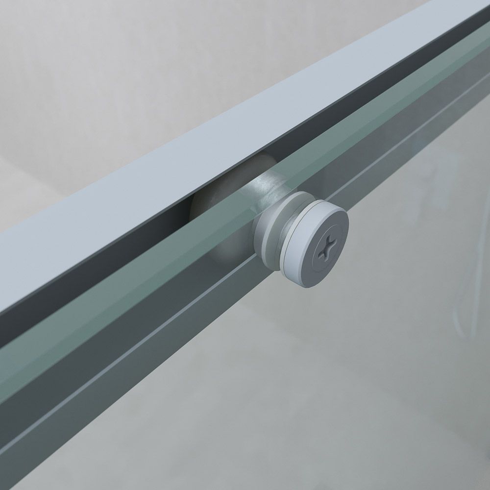 Mampara de ducha PETRA rectangular 2 fijos - 2 puertas correderas vidrio 6 mm. ACERO INOXIDABLE acabado GRIS CEMENTO - Imagen 3