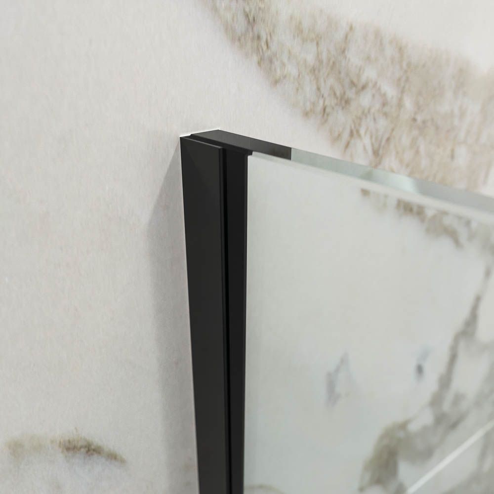 Fijo de ducha mampara ZEN perfil acero inoxidable NEGRO MATE - Vidrio 10 MM con tratamiento anti-cal incluido - Imagen 3