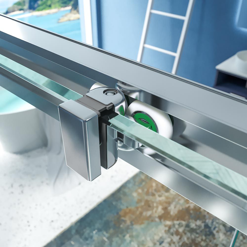 Mampara de ducha BASIC FREE 1 fijo - 1 puerta corredera sin cierre a pared - Imagen 5