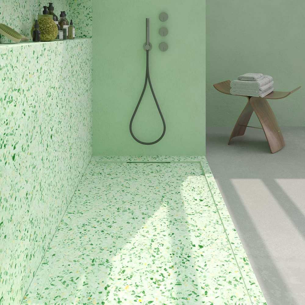 Panel de revestimiento para pared de baño MSCOMPACT efecto terrazo CREEK - Imagen 3