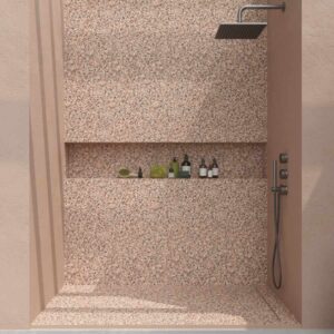Panel de revestimiento para pared de baño MSCOMPACT efecto terrazo LATI