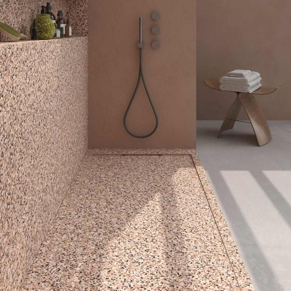 Panel de revestimiento para pared de baño MSCOMPACT efecto terrazo LATI - Imagen 3