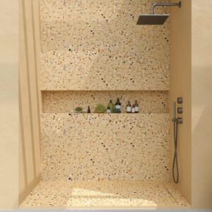 Panel de revestimiento para pared de baño MSCOMPACT efecto terrazo WENTY