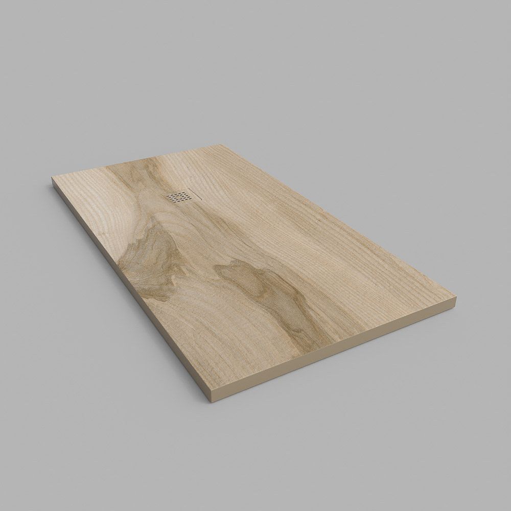 Plato de ducha resina textura pizarra acabado efecto Madera Fresno Natural - antideslizante STONE 3D moderno - Imagen 3