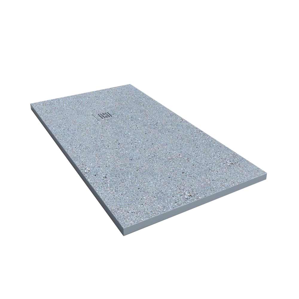 Plato de ducha resina textura pizarra acabado efecto Terrazo GRAVIN - antideslizante STONE 3D moderno - Imagen 2