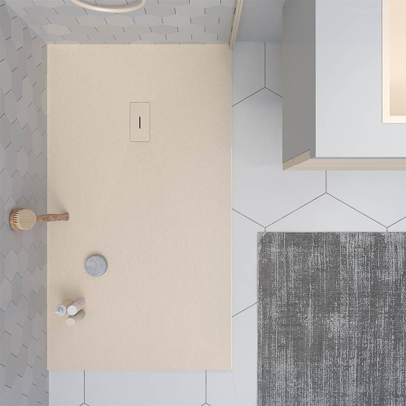 Plato ducha de resina AGAPE Crema y otros colores exclusivos - con textura pizarra - antibacteriano y antideslizante