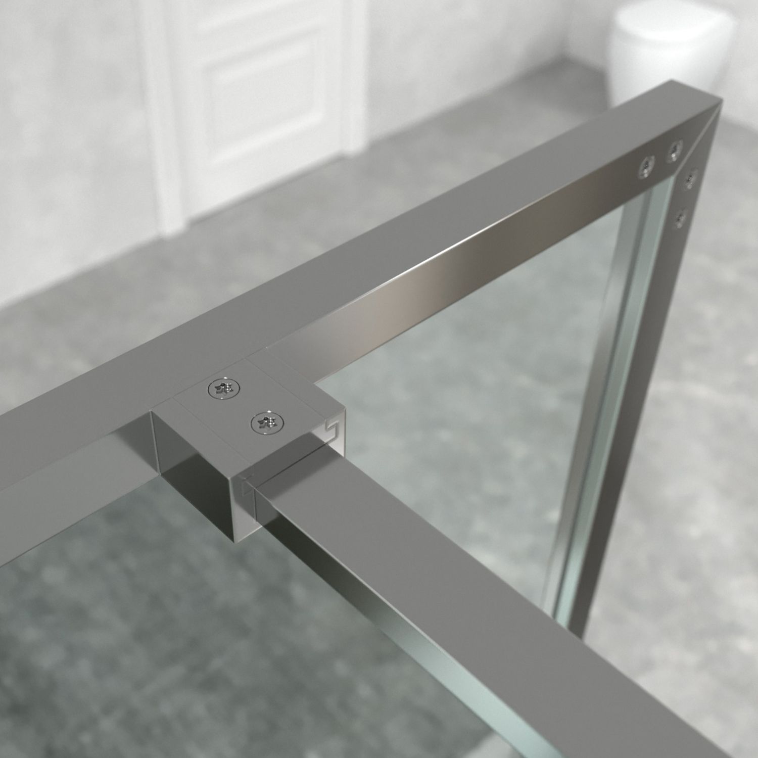 Fijo de
ducha a medida mampara LINE S con perfilería enmarcada 3 cuerpos - Vidrio 4
MM con tratamiento anti-cal incluido- Brazo sujeción acero inox. - Imagen 6