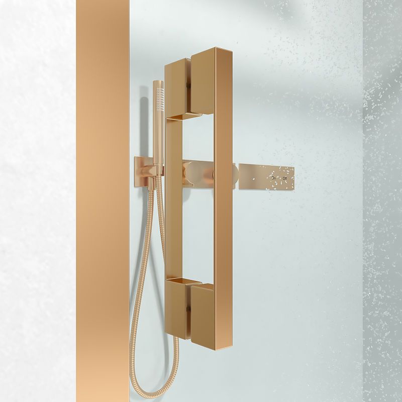 Mampara de ducha frontal FLARE 1 fijo -1 puerta corredera. Sin perfil inferior. Con tratamiento anti-cal. Acabado COBRE - Imagen 5