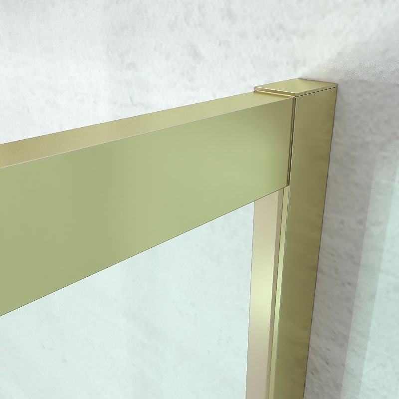 Mampara de ducha frontal FLARE 1 fijo -1 puerta corredera. Sin perfil inferior. Con tratamiento anti-cal . Acabado ORO - Imagen 6