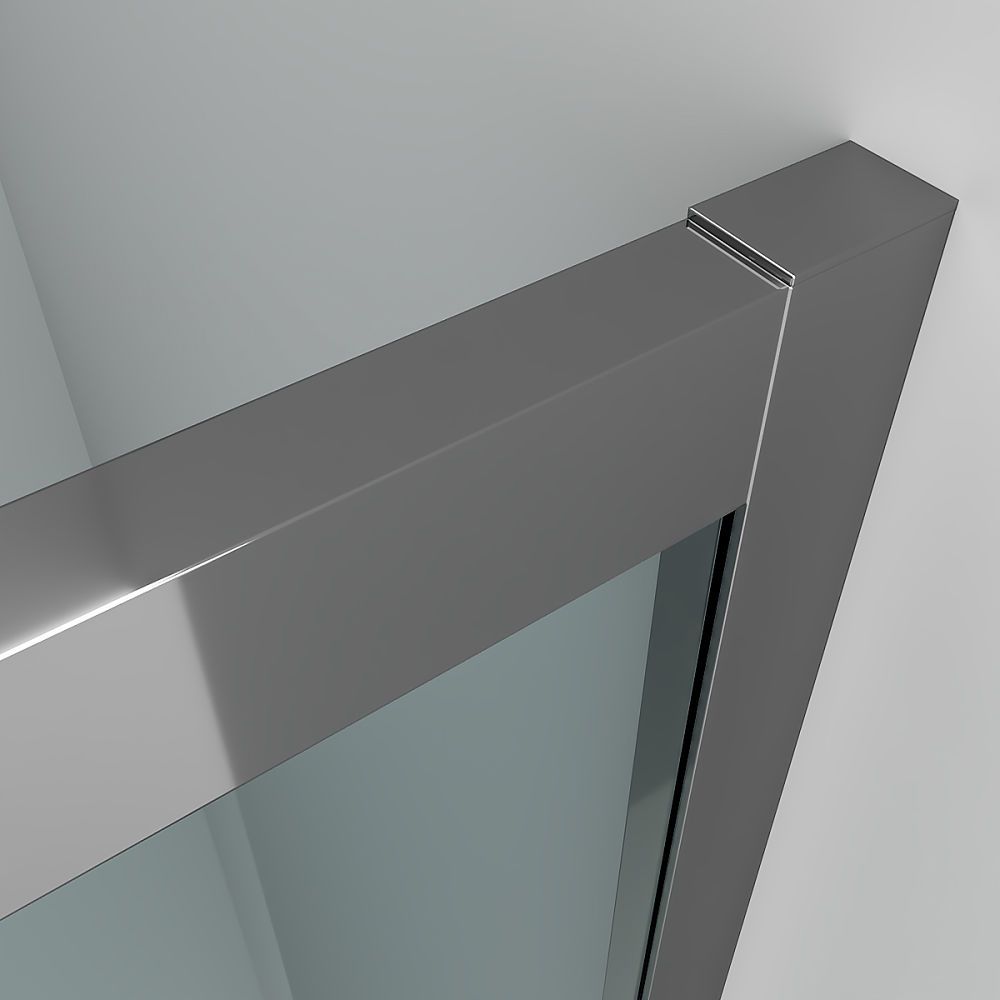 Mampara de ducha frontal FLARE 1 fijo -1 puerta corredera. Sin perfil inferior. Acabado CROMO BRILLO - Imagen 5