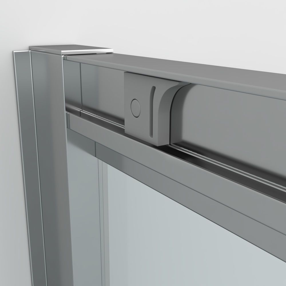 Mampara de ducha frontal FRAME 1 fijo -1 puerta corredera serigrafiada. Acabado CROMO BRILLO - Imagen 7