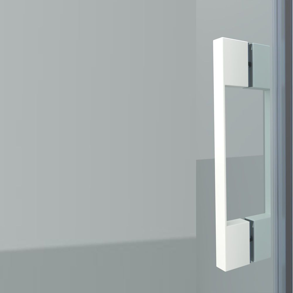 Mampara de ducha frontal FLARE decorado industrial 1 fijo -1 puerta corredera. Sin perfil inferior. Acabado BLANCO MATE - Imagen 5