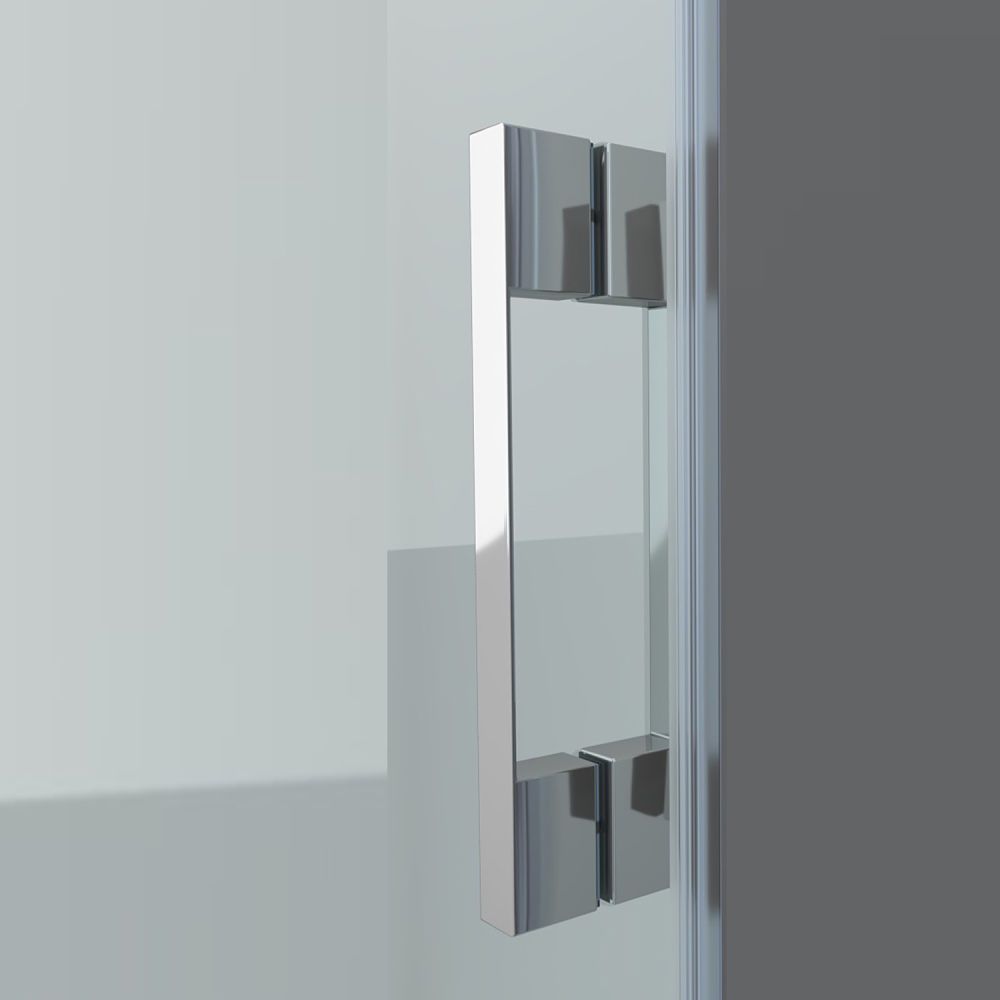 Mampara de ducha frontal FLARE 1 fijo -1 puerta corredera. Sin perfil inferior. Acabado CROMO BRILLO - Imagen 3