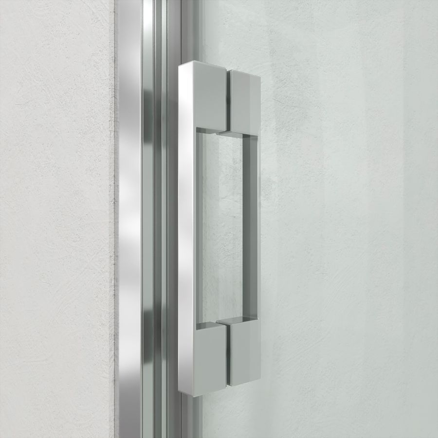 Mampara de ducha frontal FRAME 1 fijo -1 puerta corredera . Acabado CROMO BRILLO - Imagen 3